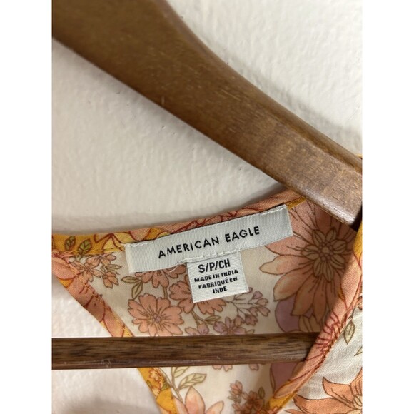 American Eagle S Jenn Tran Dress Floral Swingy Patchwork Mini Peasant Cottage - Picture 5 of 8